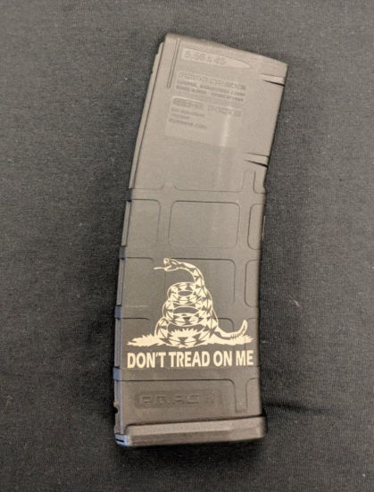 don't tread on me gadsten laser engraved pmag